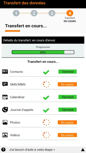 Transfert des données screenshot 3