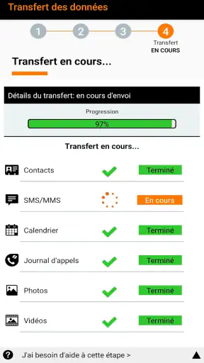 Transfert des données screenshot 4