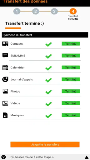 Transfert des données screenshot 6