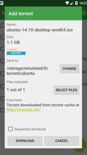 tTorrent screenshot 5