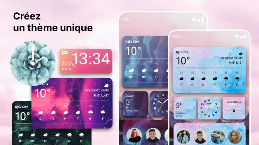 Widgets OS 18: Widgets Colorés screenshot 7