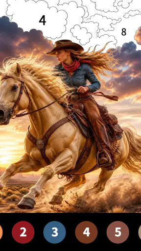 Wild West Color by Number Book screenshot 11
