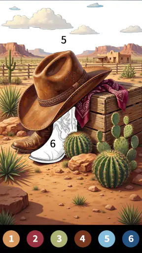 Wild West Color by Number Book screenshot 2