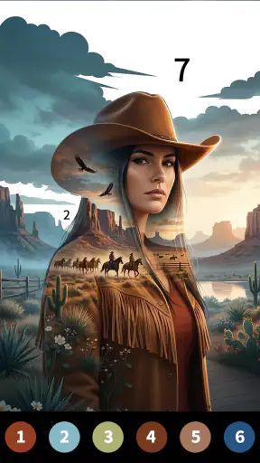 Wild West Color by Number Book screenshot 3