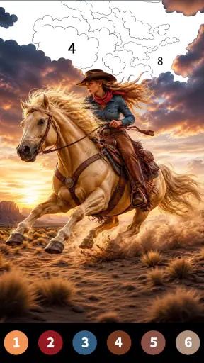 Wild West Color by Number Book screenshot 5
