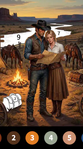 Wild West Color by Number Book screenshot 7