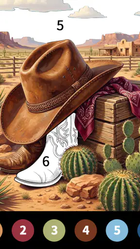 Wild West Color by Number Book screenshot 8