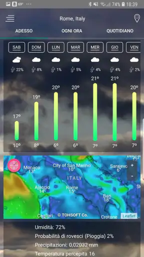 App di previsioni del tempo screenshot 2