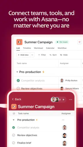 Asana: gestione del lavoro screenshot 1