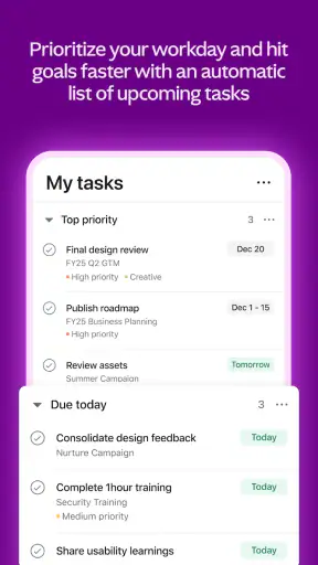 Asana: gestione del lavoro screenshot 4