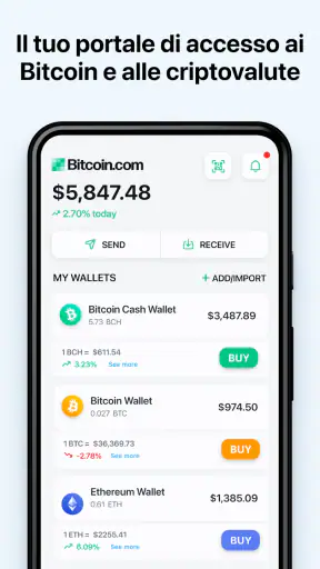 Bitcoin.com: Crypto Wallet screenshot 1