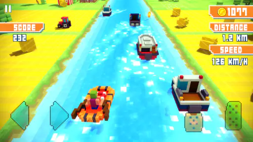 Blocky Highway: Traffic Racing screenshot 2