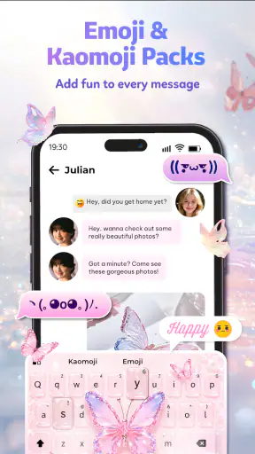 Butterfly Theme: Pink Keyboard screenshot 10