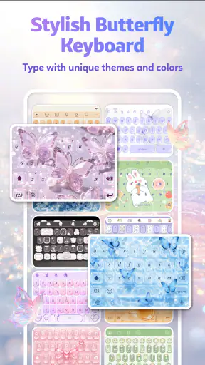 Butterfly Theme: Pink Keyboard screenshot 8