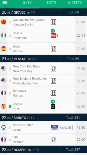 Calcio in TV e Livescore screenshot 1