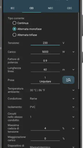 Calcoli Elettrici screenshot 2