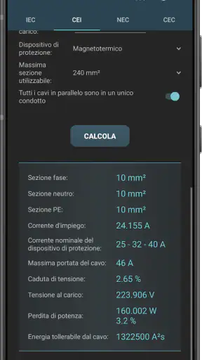 Calcoli Elettrici screenshot 3