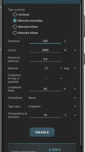 Calcoli Elettrici screenshot 4