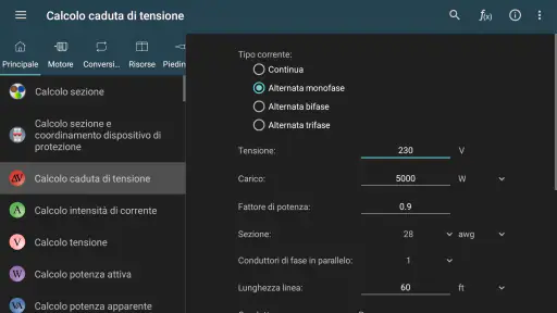 Calcoli Elettrici screenshot 9