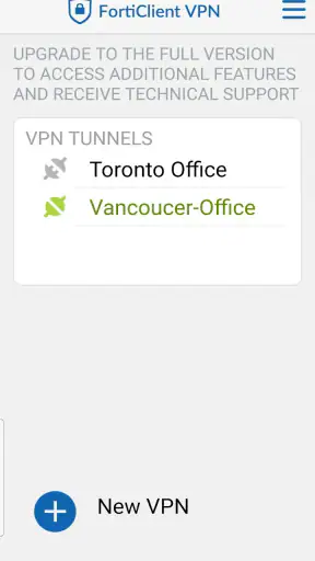 FortiClient VPN screenshot 2