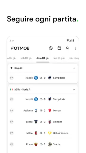 FotMob - Calcio risultati screenshot 1