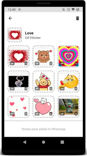 GIF2Sticker - Sticker animati screenshot 1