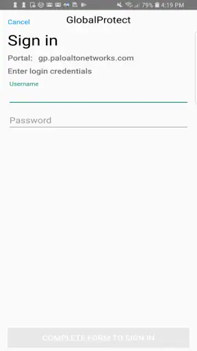 GlobalProtect screenshot 1