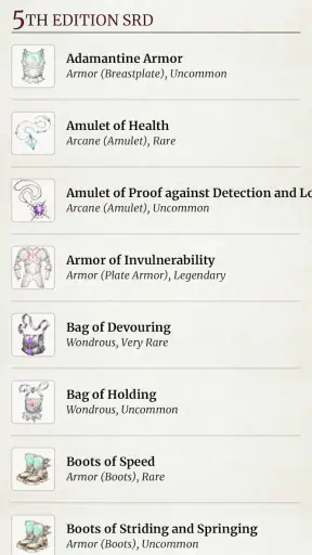 Magwa's Magic Item Compendium screenshot 5