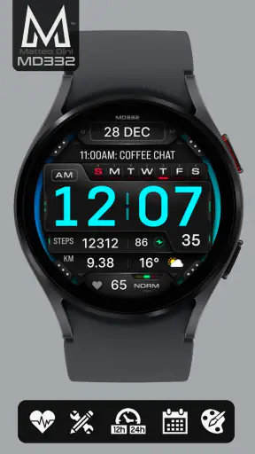 MD332 Digital watch face screenshot