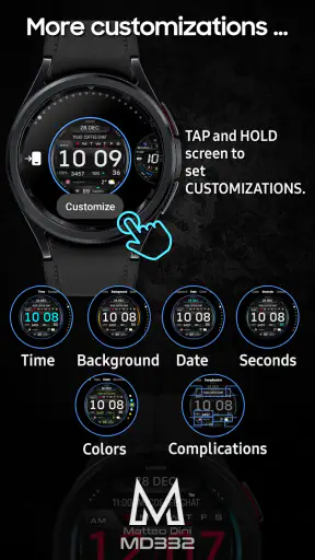 MD332 Digital watch face screenshot