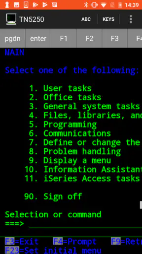 Mocha TN5250 screenshot