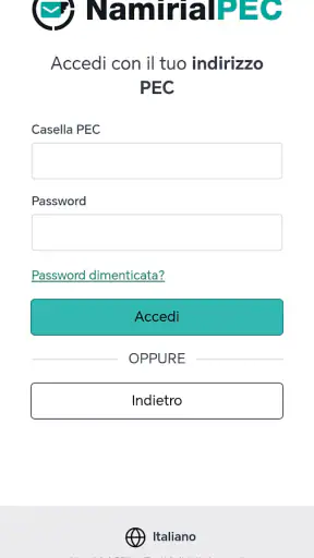 Namirial PEC screenshot 3