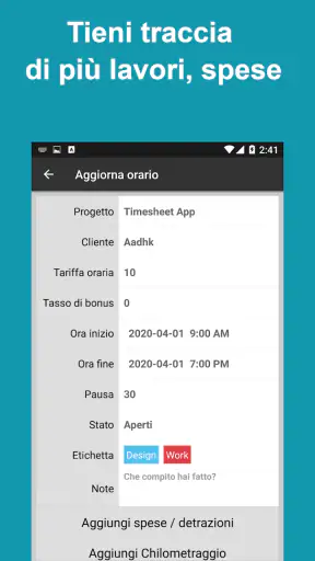 Ore lavoro: Registro di lavoro screenshot 7