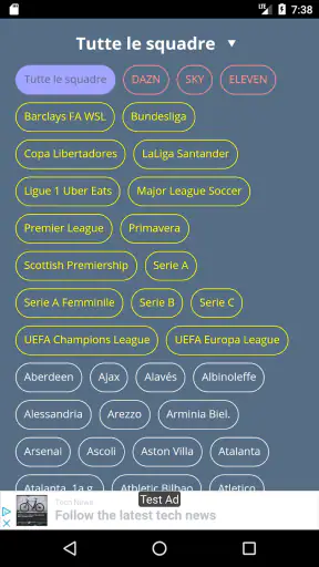 Partite in tv | Palinsesto screenshot
