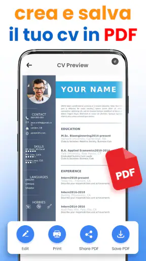 PDF lavoro CV creatore screenshot 8