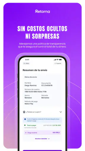 Retorna: envía dinero seguro screenshot 3