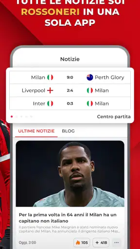 Rossoneri Live – App del Milan screenshot 2