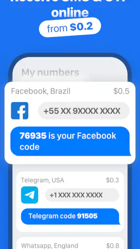 SMS Virtual - Receive SMS screenshot 1