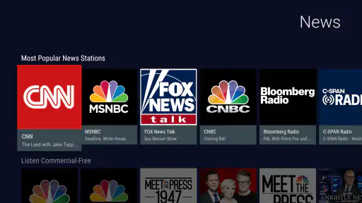 TuneIn Radio: sport e musica screenshot 10