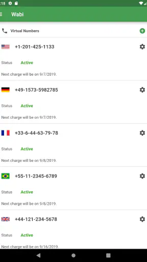 Wabi: Numero telefono virtuale screenshot 6
