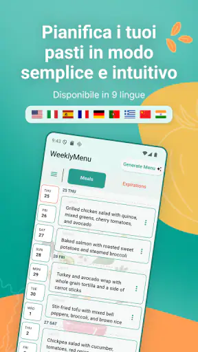 Weekly Menu - Pianifica Pasti screenshot 1