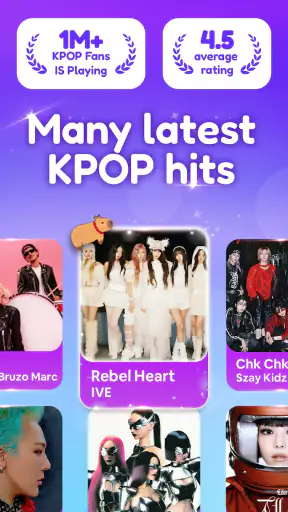 k-pop 音ゲー: ピアノタイル & リズムゲーム screenshot 1
