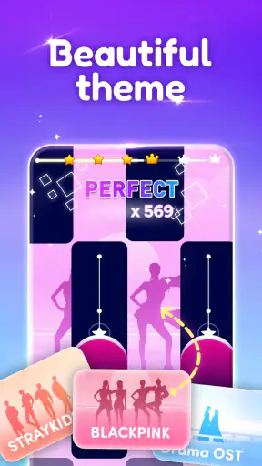 k-pop 音ゲー: ピアノタイル & リズムゲーム screenshot 4