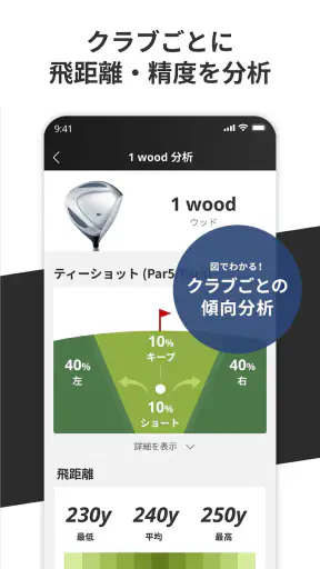 楽天ゴルフスコア管理　GPS距離・高低差の計測・スイング解析 screenshot 8