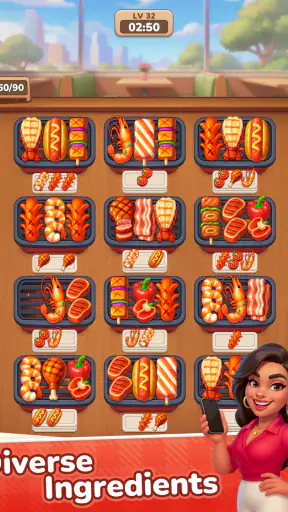 Grill Master: 음식 정렬 퍼즐 screenshot 10
