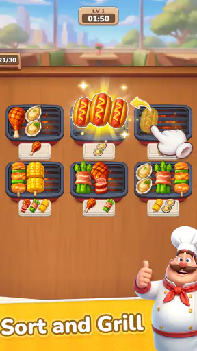 Grill Master: 음식 정렬 퍼즐 screenshot 9