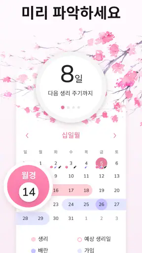 생리 달력 - 생리 주기 관리 screenshot 2