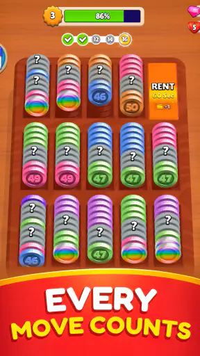 포켓 정렬 (Pocket Sort): 동전 병합 퍼즐 screenshot 9