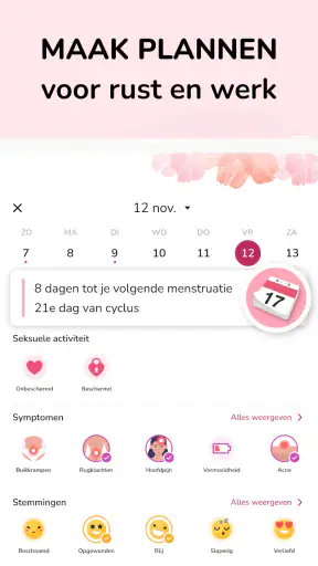 Menstruatie Kalender: Ovulatie screenshot 11