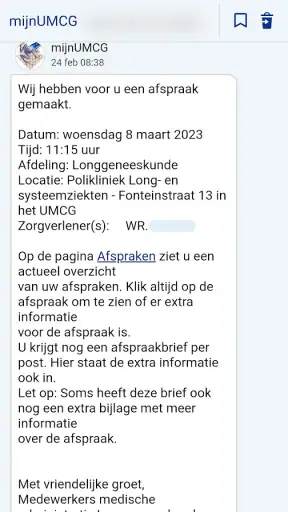mijnUMCG screenshot 5